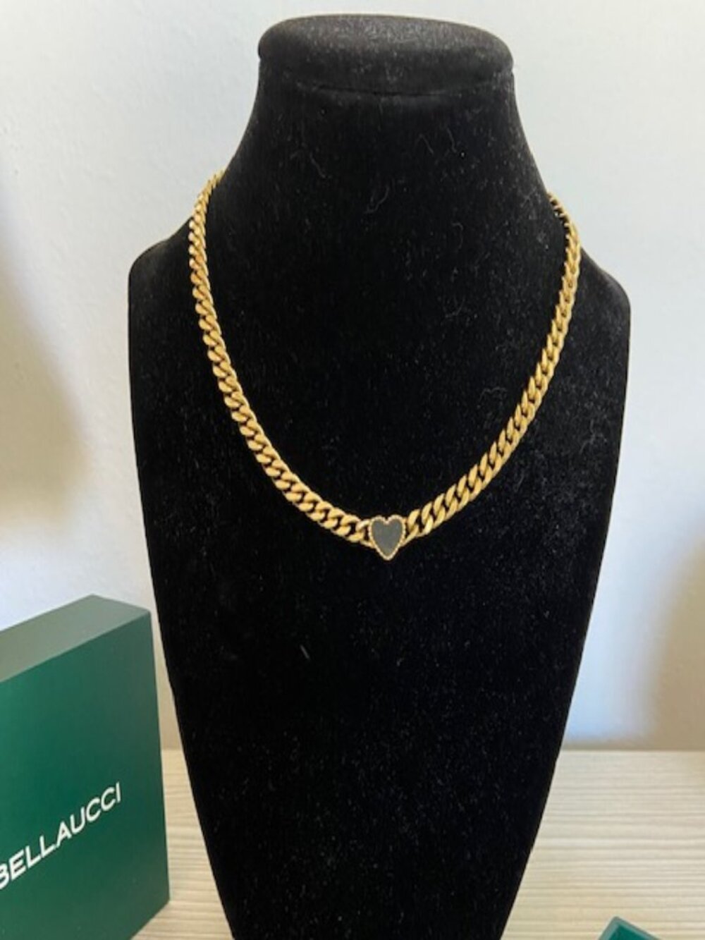 Bellaucci Single Black Shell Heart Pendant Necklace - Approx. 15.7" - 17.7"